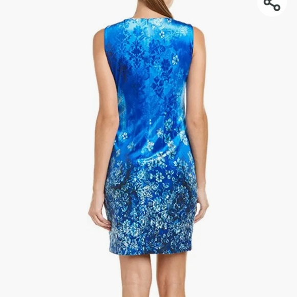 NWT  T Tahari Blue Fitted Floral Dress 2 - Picture 11 of 11